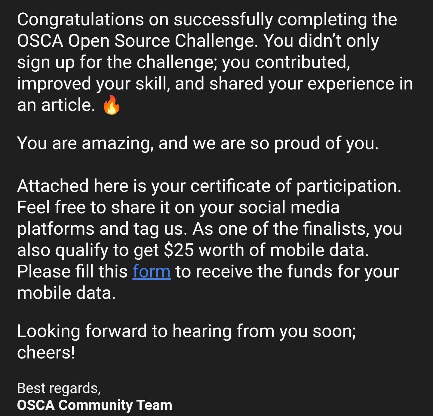 Open Source Challenge 2021 Finalist